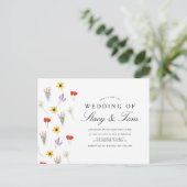 Invitation de mariage simple aux fleurs sauvages d (Debout devant)