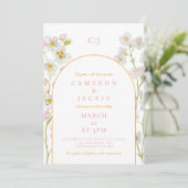 Invitation de mariage simple avec Gypsophile (Debout devant)