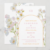 Invitation de mariage simple avec Gypsophile (Devant / Derrière)