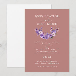 Invitation de mariage simple avec l'art floral dél