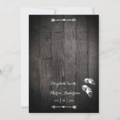 Invitation de mariage simple avec plume en bois ru (Dos)