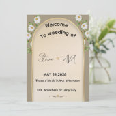 Invitation de mariage simple blanche (Debout devant)