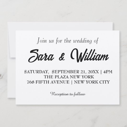 Invitation de mariage simple Boho Kraft (Devant)