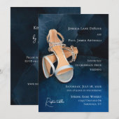 Invitation de mariage Simple Chaussures Bleues (Devant / Derrière)