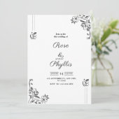 Invitation de mariage simple élégante en gris avec (Debout devant)