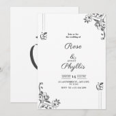 Invitation de mariage simple élégante en gris avec (Devant / Derrière)