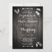 Invitation de mariage simple en bois rustique avec (Devant)