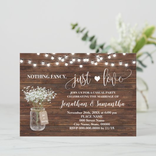 Invitation de mariage simple et amoureux (Debout devant)