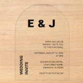 Invitation de mariage simple et audacieuse en acry (Recto)