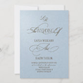 Invitation de mariage simple et bleu côtier (Devant)