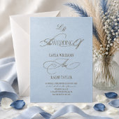 Invitation de mariage simple et bleu côtier