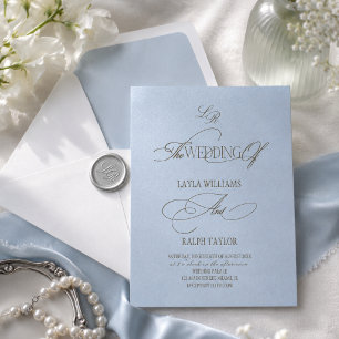 Invitation de mariage simple et bleu côtier