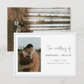 Invitation de mariage simple et élégant à 2 photos (Devant / Derrière)