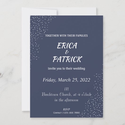 Invitation de mariage simple et élégante (Devant)