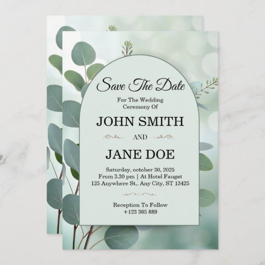 Invitation de mariage simple et élégante (Devant / Derrière)