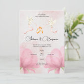 Invitation de mariage simple et élégante avec flor (Debout devant)