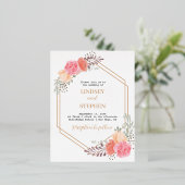 Invitation de mariage simple et élégante avec rose (Debout devant)