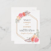 Invitation de mariage simple et élégante avec rose (Recto/Verso)