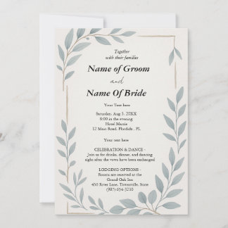 Invitation de mariage simple et non compliquée
