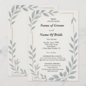 Invitation de mariage simple et non compliquée (Devant / Derrière)