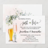 Invitation de mariage simple et végétale Just Love (Devant / Derrière)