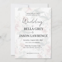 Invitation de mariage simple fleur noir et blanc