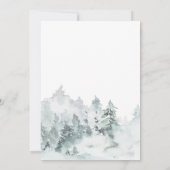 Invitation de mariage simple forêt aquarelle (Dos)