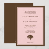 Invitation de mariage simple marron arbre chêne ro (Devant / Derrière)