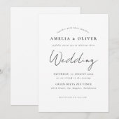 Invitation de mariage simple moderne (Devant / Derrière)