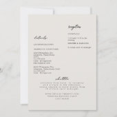 Invitation de mariage simple moderne beige avec dé (Devant)
