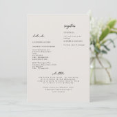Invitation de mariage simple moderne beige avec dé (Debout devant)