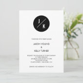 Invitation de mariage simple moderne - cercle noir (Debout devant)