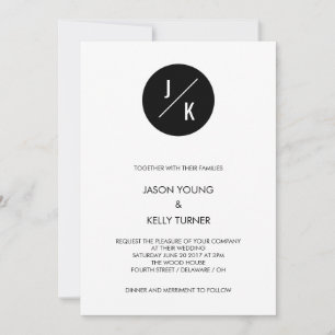 Invitation de mariage simple moderne - cercle noir