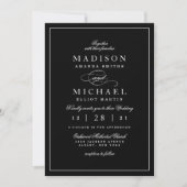 Invitation de mariage simple moderne noir et blanc (Devant)
