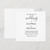 Invitation de mariage simple noir et blanc (Devant / Derrière)