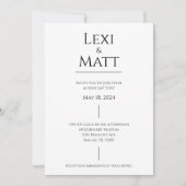 Invitation de mariage simple noir et blanc (Devant)