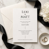 Invitation de mariage simple noir et blanc
