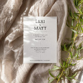 Invitation de mariage simple noir et blanc