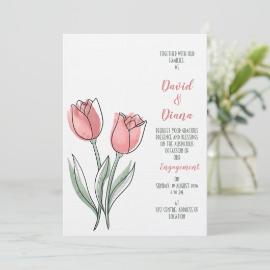 Invitation de mariage simple orange (Debout devant)