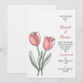 Invitation de mariage simple orange (Devant / Derrière)
