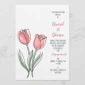 Invitation de mariage simple orange (Devant)
