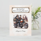 Invitation de mariage simple pour motard (Debout devant)