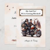 Invitation de mariage simple pour motard (Devant / Derrière)
