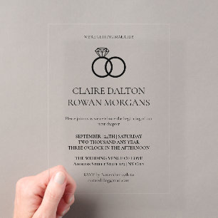 Invitation de mariage Simple Rings