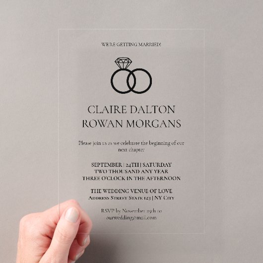 Invitation de mariage Simple Rings (In situ (ordinateur de poche))