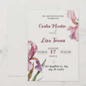 Invitation de mariage simple rose moderne (Devant / Derrière)