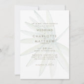 Invitation de mariage simple tropicale à tige et m (Devant)