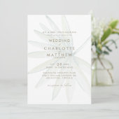 Invitation de mariage simple tropicale à tige et m (Debout devant)
