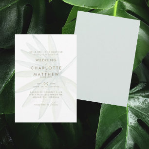 Invitation de mariage simple tropicale à tige et m