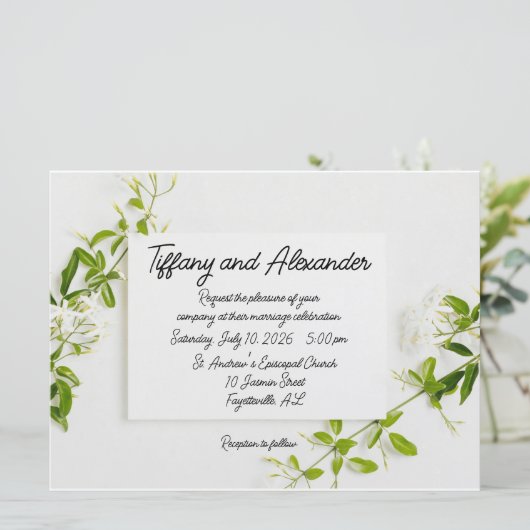 Invitation De Mariage Simplement Élégante (Debout devant)